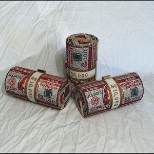 $100 USA DOLLAR BILL  $10K 💵MONEY ROLL RHINESTONE 💎BLING 💎CROSSBODY BAG 
NEW